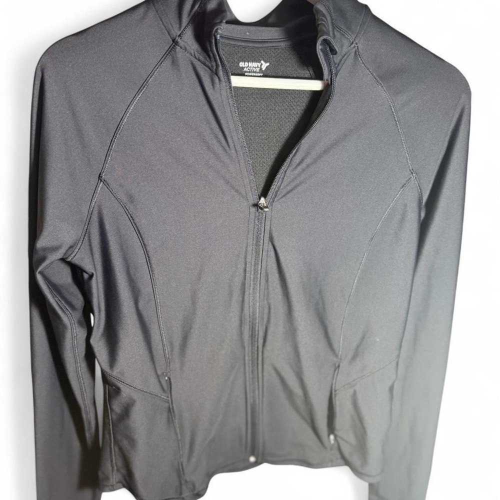 Old Navy Active Powersoft Go-Dry Full Zip Performance Jacket Black Womens Medium